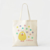 Cute petit poulet Nom personnalisé Sac fourre-tout
