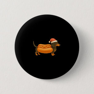 Cute Petite Christmas Funny Hot Dog Dachshund 2 Inch Round Button