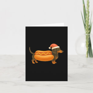 Cute Petite Christmas Funny Hot Dog Dachshund Prem Card