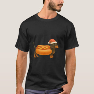 Cute Petite Christmas Funny Hot Dog Dachshund Prem T-Shirt