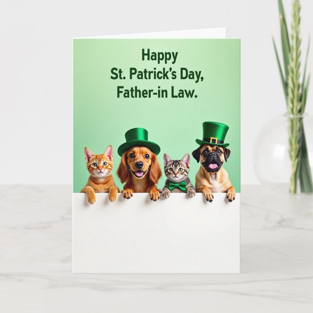 Cute Pets Peek Greeting Card (Front)