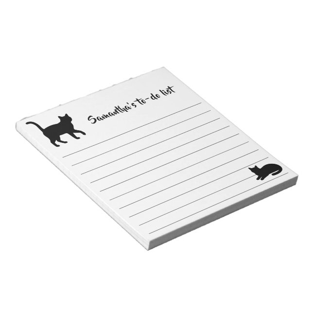 Cute Pets Silhouettes Design - Cats 1 Notepad (Angled)