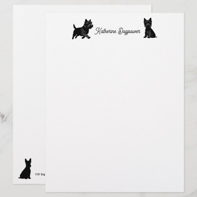 Cute Pets Silhouettes Design - Dogs 1 Letterhead (Front/Back)