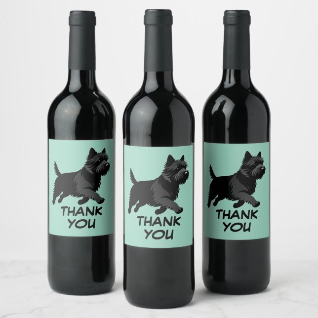 Cute Pets Silhouettes Design - Dogs 1 + text Wine Label (Bottles)