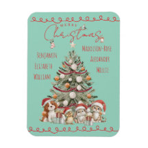 Cute Pets Watercolour Family Christmas Magnet 
