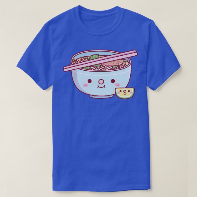 Cute Pho Rice Noodle And Lime Doodle T-Shirt (Design Front)