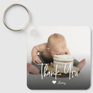 Cute Photo 1st birthday Custom thank you Keychain
