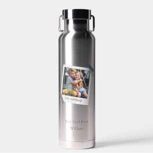 Cute Photo Best Dad Ever Custom Water Bottle