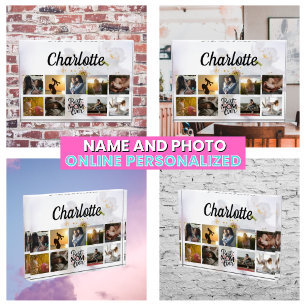 Cute Photo Collage Best Mom Ever Mother's Keepsake Block