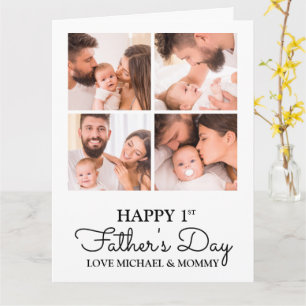Cute Photo Collage Happy First Fathers Day Card