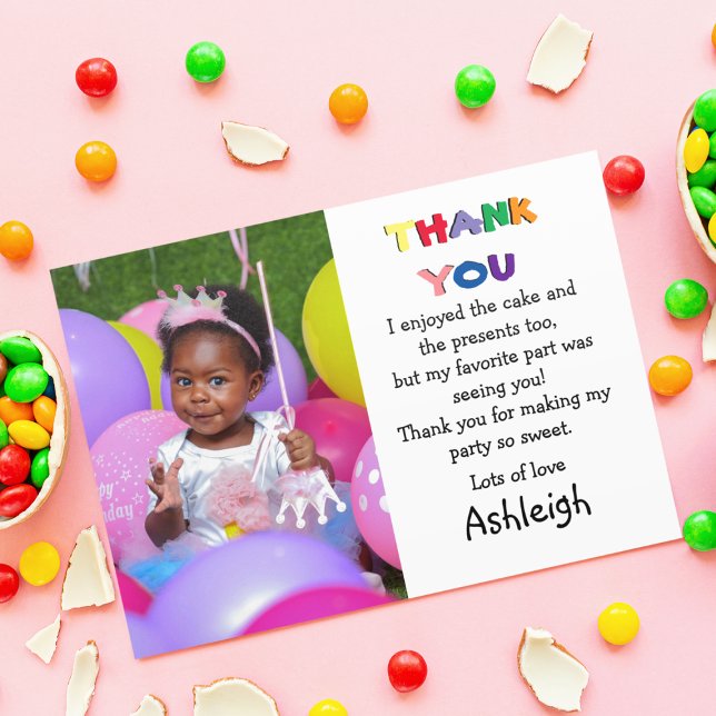 Cute Photo Flat Thank You Card (Creator Uploaded)