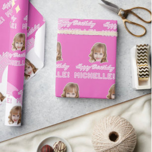 Cute Photo Happy Birthday Wrapping paper Customize