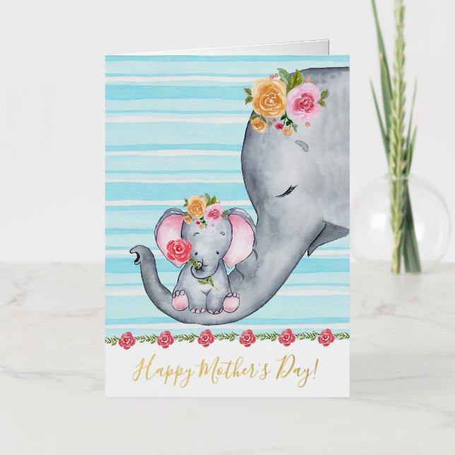 Cute Photo Happy Mother's Day Foil Holiday Card (Front)