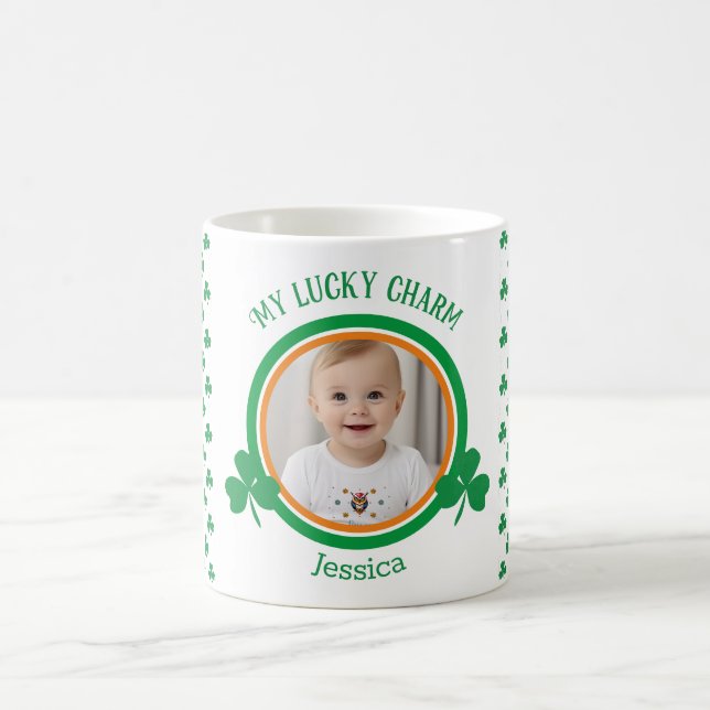 Cute Photo Lucky Charm  St Patricks Day Mug (Center)