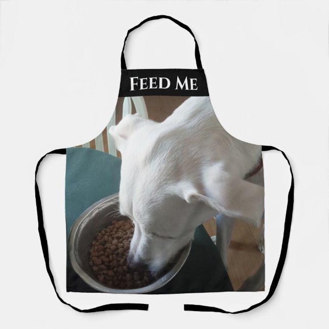Cute Photo of Hungry Dog Who Can't Wait to Eat Apron (Front)