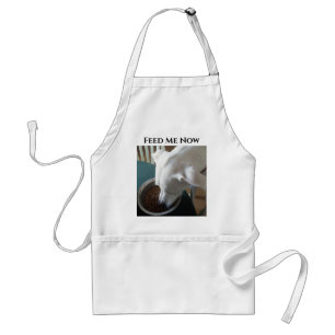 Cute Photo of Hungry Dog Who Can't Wait to Eat Standard Apron