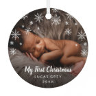 Cute Photo Snowflakes Baby First Christmas