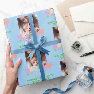 Cute Photo Spring Tulips, Mother's Day Wishes Wrapping Paper