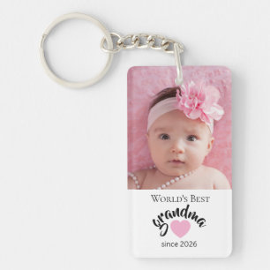 Cute Photo Worlds Best Grandma Since Year Keychain