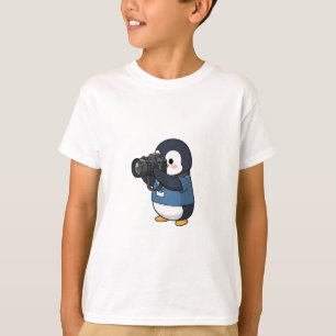 Cute Photographer Penguin Taking Pictures with DSL T-Shirt