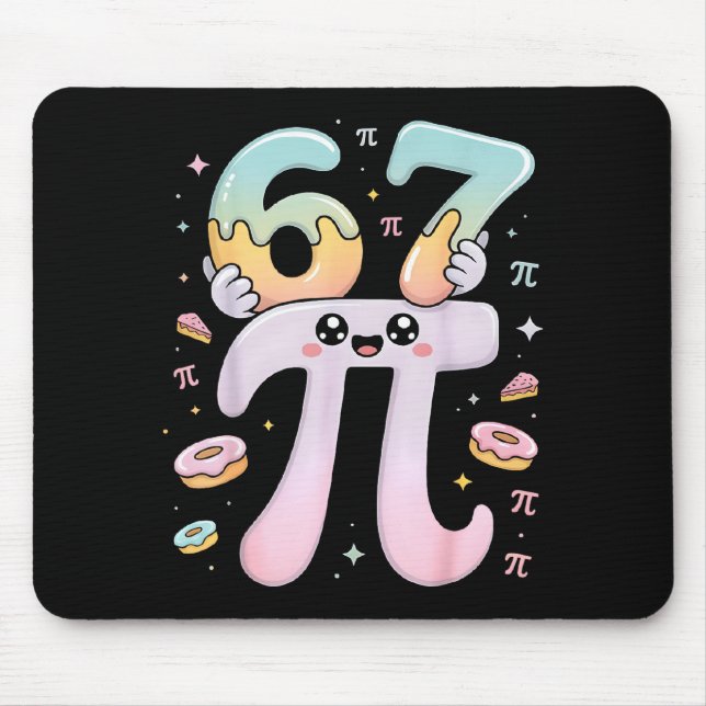 Cute Pi Day 67 Math Apparel Funny Pi Number Design Mouse Pad (Front)