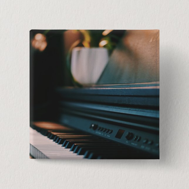 Cute Piano Artwork 2 Inch Square Button (Front)