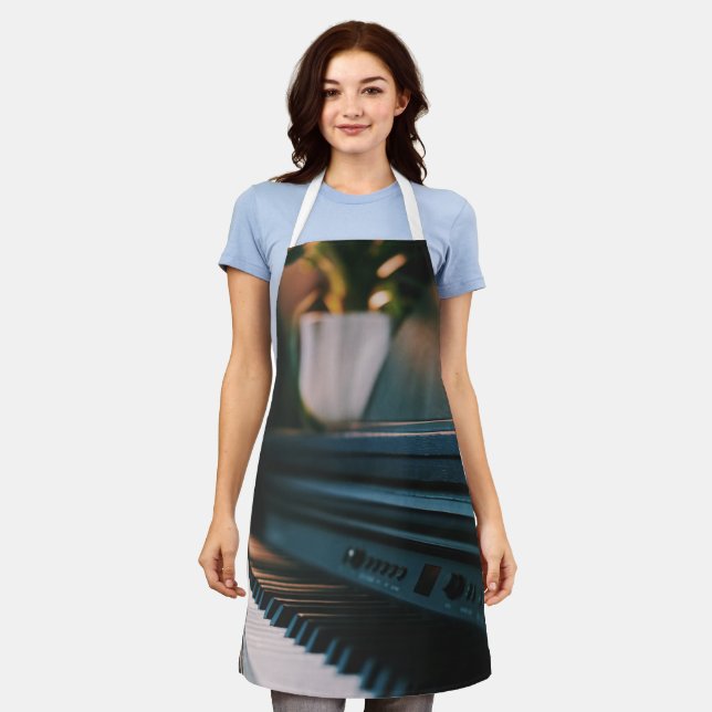 Cute Piano Artwork Apron (Worn)