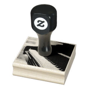 Cute Piano Artwork Rubber Stamp