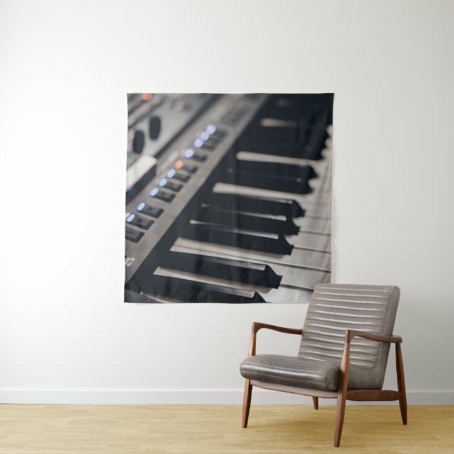 Cute Piano Design Tapestry (In Situ)