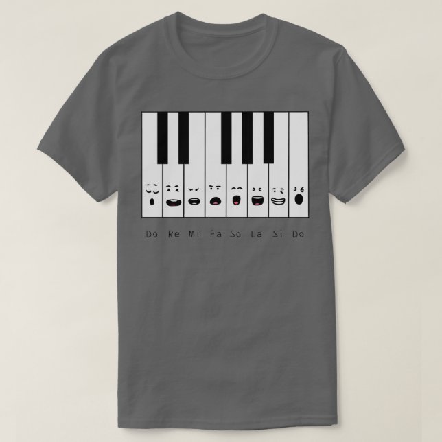 Cute Piano Notes  T-Shirt (Design Front)