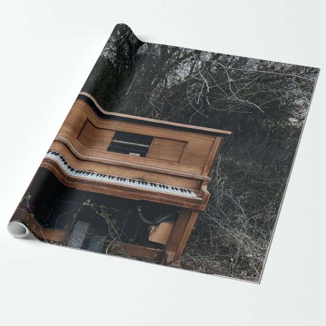 Cute Piano Wrapping Paper (Unrolled)