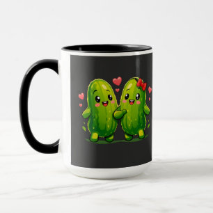 Cute Pickle Couple Funny Kawaii Pickles Mug