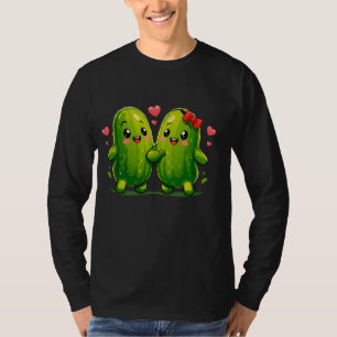 Cute Pickle Couple Funny Kawaii Pickles T-Shirt fo