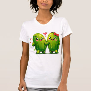 Cute Pickle Couple Funny Kawaii Pickles T-Shirt fo