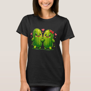 Cute Pickle Couple Funny Kawaii Pickles T-Shirt fo