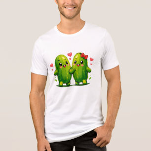 Cute Pickle Couple Funny Kawaii Pickles T-Shirt fo Tri-Blend Shirt