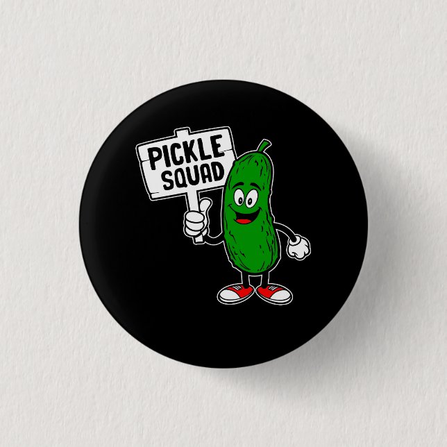 Cute Pickle Quad Sign Cucumber Pickle Lover vegeta 1 Inch Round Button (Front)