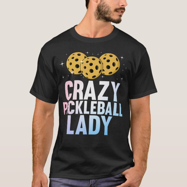 Cute Pickleball Art For Women Mom Grandma Pickle B T-Shirt (Front)