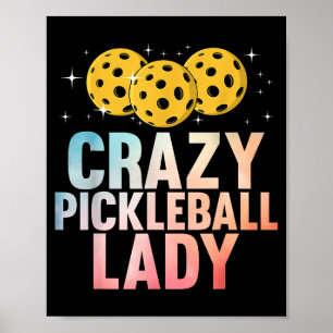 Cute pickleball art for women mom grandma pickle poster
