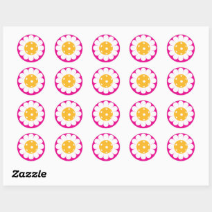 🌼 Cute pickleball daisies classic round Sticker
