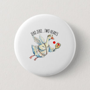 Cute pickleball goose valentine's day 2 inch round button