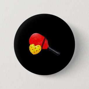Cute pickleball heart happy valentines boys women 2 inch round button