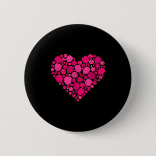 Cute pickleball heart valentine's day pickleball 2 inch round button