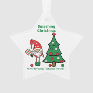 Cute Pickleball Merry Christmas Ornament