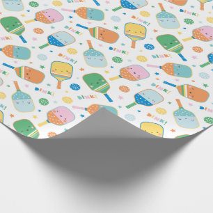 Cute Pickleball Paddles in soft colors Wrapping Paper