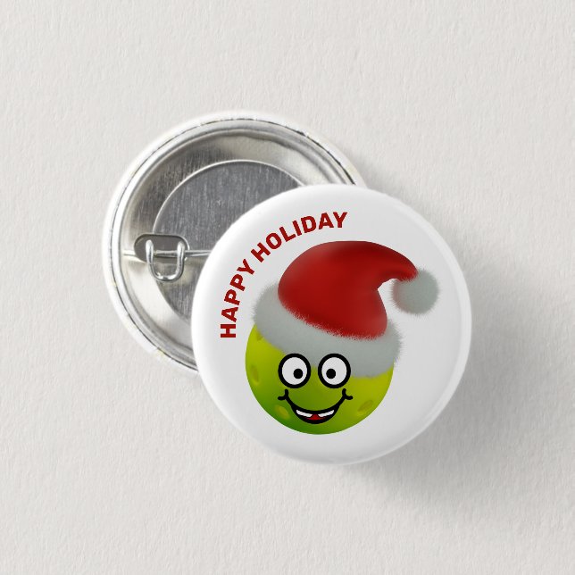 🎅 Cute Pickleball Santa  Button (Front & Back)