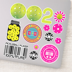 Cute pickleball sticker sheet 002, large