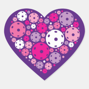 Cute Pickleball 💘 Valentine's, custom background  Heart Sticker