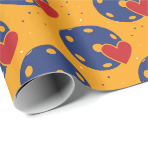 Cute pickleballs with tiny hearts  wrapping paper