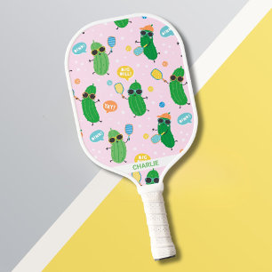 Cute Pickles playing Pickleball Paddle